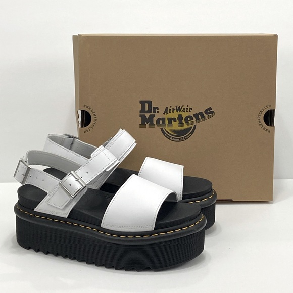 NEW DR MARTENS VOSS QUAD LEATHER PLATFORM SANDAL - Picture 2 of 14